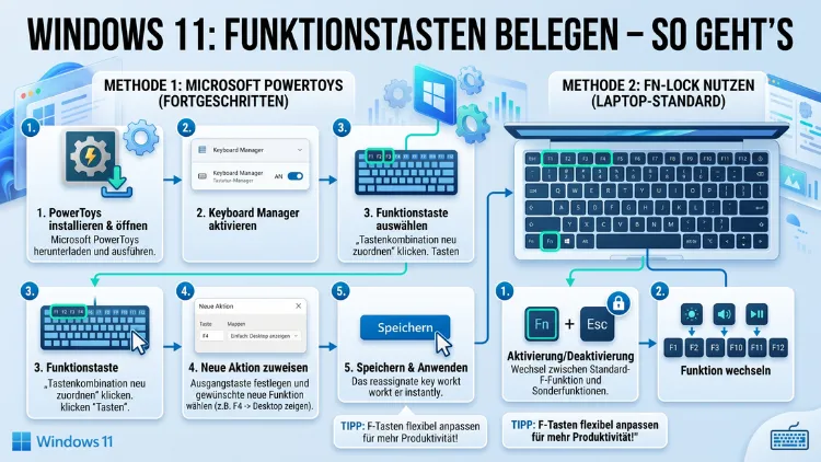 Windows 11: Funktionstasten belegen – So geht’s