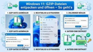 Windows 11: GZIP-Dateien entpacken und öffnen – So geht’s