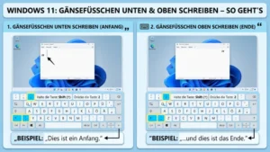 Windows 11: Gänsefüßchen unten & oben schreiben – So geht’s
