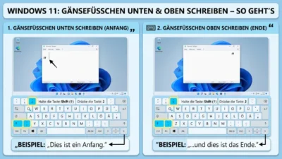 Windows 11: Gänsefüßchen unten & oben schreiben – So geht’s