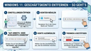 Windows 11: Geschäftskonto entfernen – So geht’s