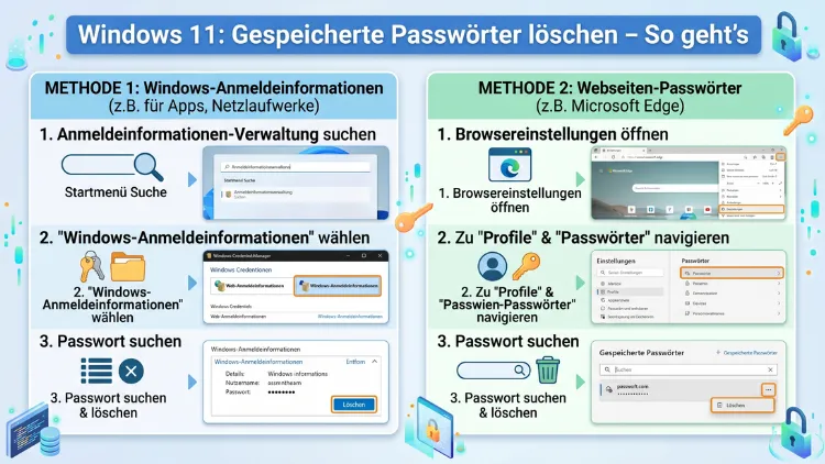 Windows 11: Gespeicherte Passwörter löschen – So geht’s