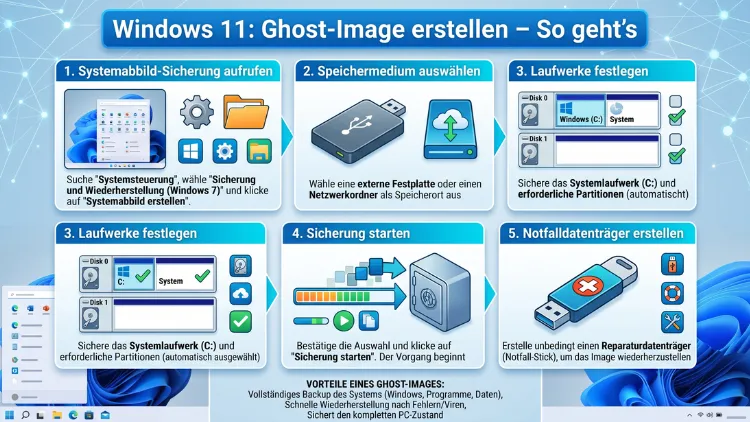 Windows 11: Ghost-Image erstellen – So geht’s