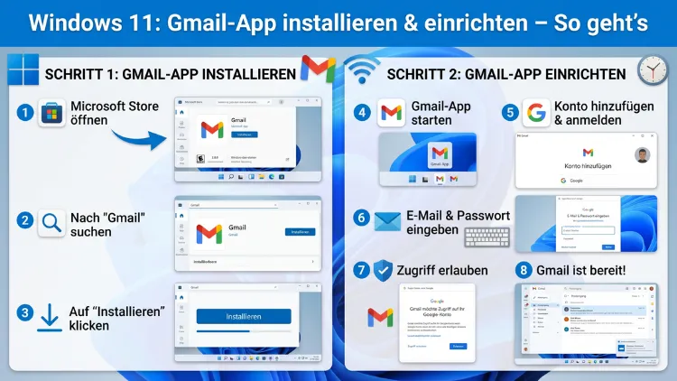 Windows 11: Gmail-App installieren & einrichten – So geht’s