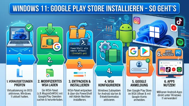 Windows 11: Google Play Store installieren – So geht’s