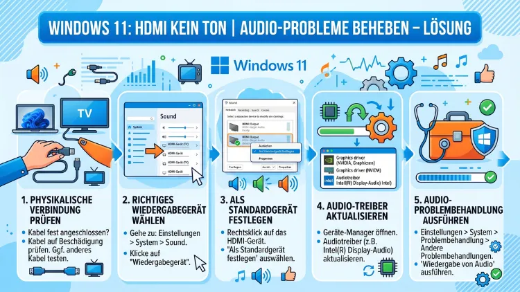 Windows 11: HDMI kein Ton, Audio-Probleme beheben – Lösung