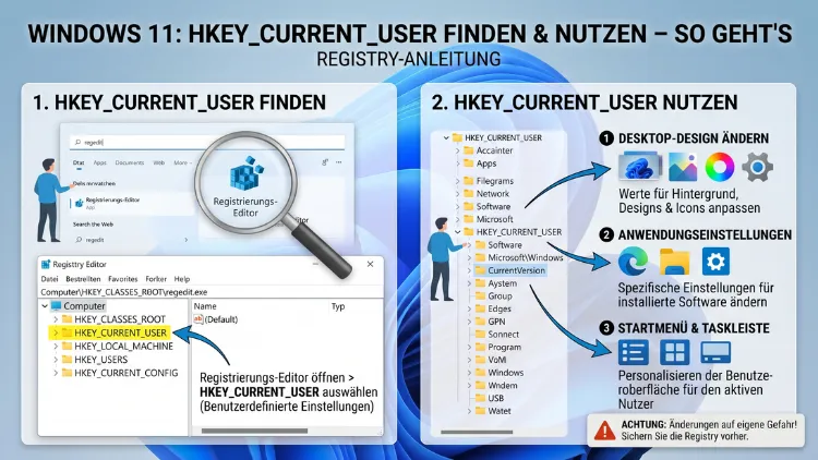 HKEY_CURRENT_USER unter Windows 11 finden und nutzen
