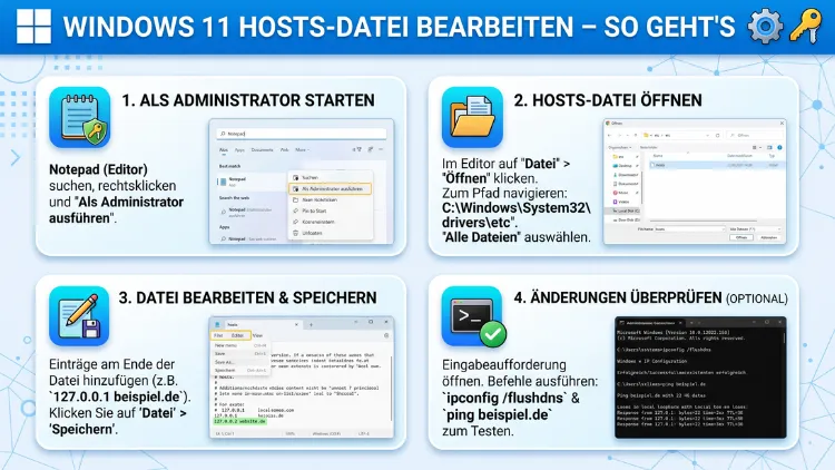 Windows 11 HOSTS-Datei bearbeiten – So geht’s