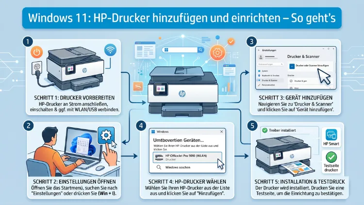 Windows 11: HP-Drucker hinzufügen und einrichten – So geht’s