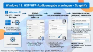 Windows 11: HSP/HFP-Audioausgabe erzwingen – So geht’s