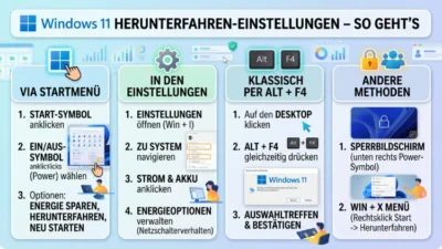 Windows 11 Herunterfahren-Einstellungen – So geht’s