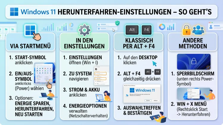 Windows 11 Herunterfahren-Einstellungen – So geht’s
