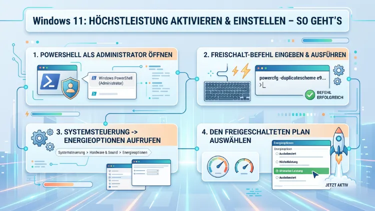 Windows 11 Höchstleistung aktivieren, einstellen – So geht’s