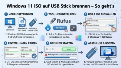 Windows 11 ISO auf USB Stick brennen – So geht’s