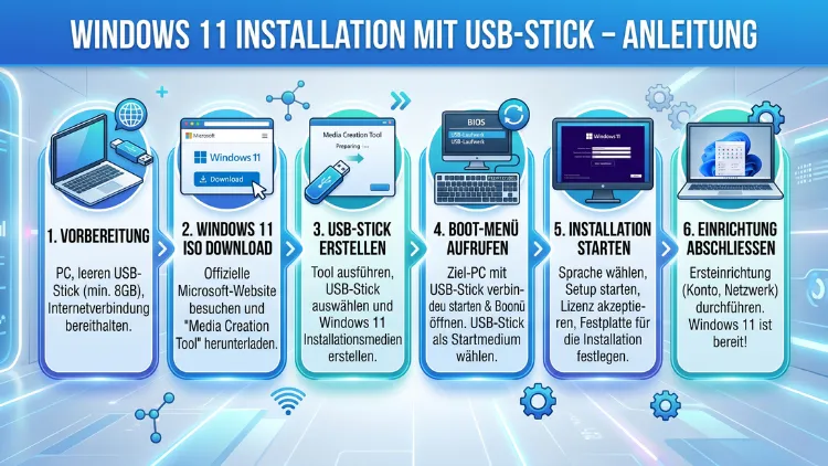 Windows 11 Installation mit USB-Stick – Anleitung