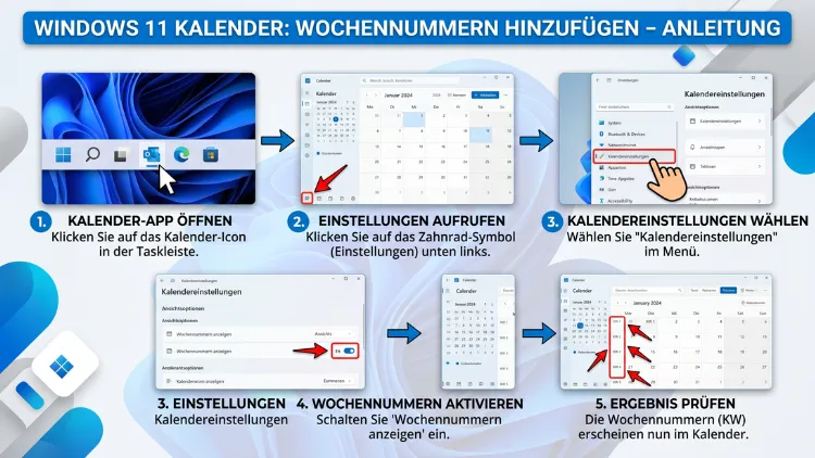 Windows 11 Kalender Wochennummer hinzufügen – So geht’s