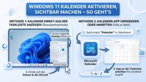 Windows 11 Kalender aktivieren, sichtbar machen – So geht’s