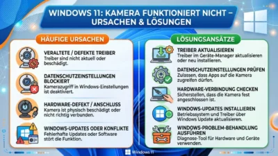 Windows 11: Kamera funktioniert nicht – Ursachen & Lösungen