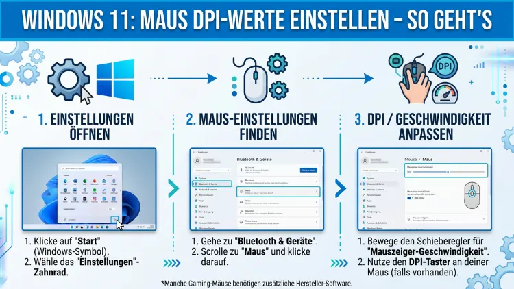 Windows 11: Maus DPI-Werte einstellen – So geht’s
