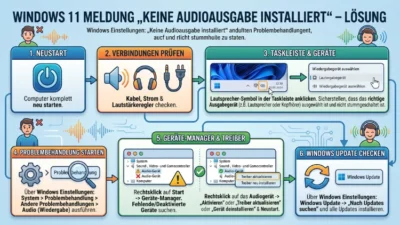 Windows 11 Meldung „Keine Audioausgabe installiert“ – Lösung