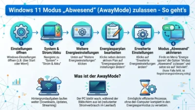 Windows 11 Modus „Abwesend“ (AwayMode) zulassen – So geht’s