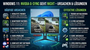 Windows 11: NVIDIA G-Sync geht nicht – Ursachen & Lösungen