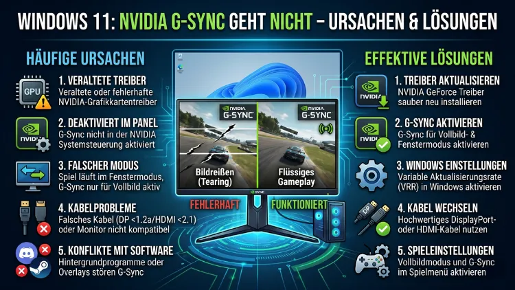 Windows 11: NVIDIA G-Sync geht nicht – Ursachen & Lösungen
