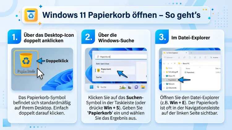 Windows 11 Papierkorb öffnen – So geht’s