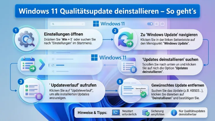 Windows 11 Qualitätsupdate deinstallieren – So geht’s