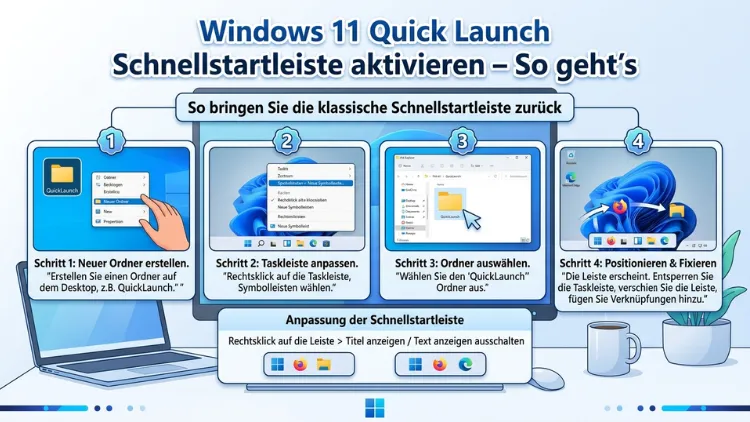 Windows 11 Quick Launch Schnellstartleiste aktivieren – So geht’s