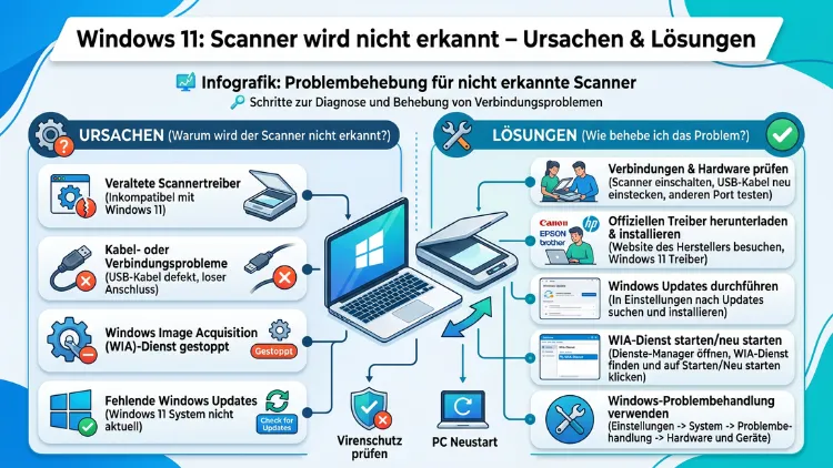 Windows 11: Scanner wird nicht erkannt – Ursachen & Lösungen