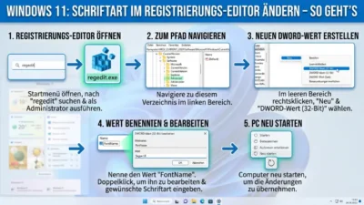 Windows 11: Schriftart im Registrierungseditor ändern – So geht’s