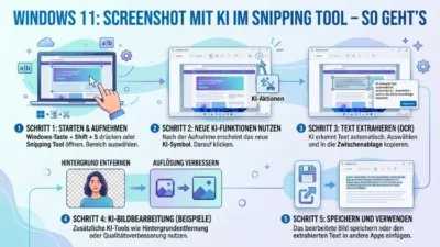 Windows 11: Screenshot mit KI im Snipping Tool – So geht’s