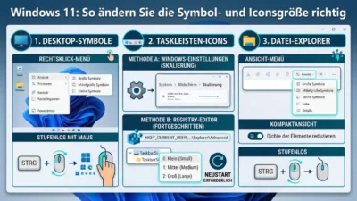 Windows 11: So ändern Sie die Symbol- und Iconsgröße richtig