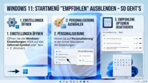 Windows 11: Startmenü „Empfohlen“ ausblenden – So geht’s
