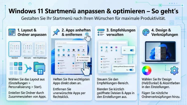 Windows 11 Startmenü anpassen und optimieren – So geht’s