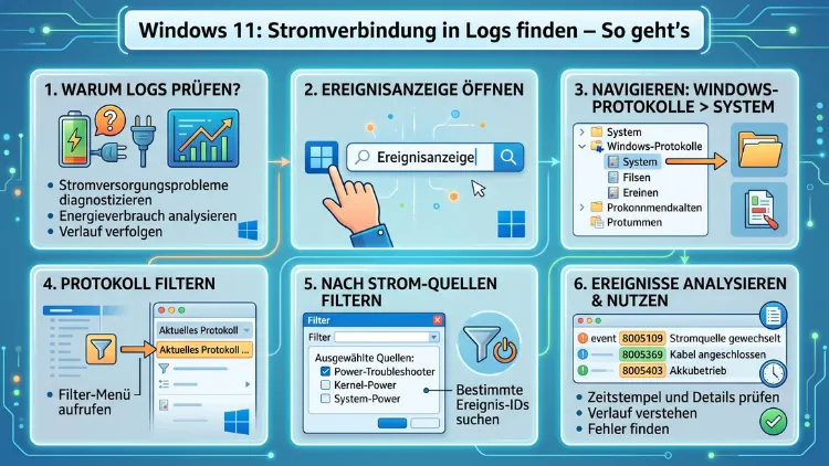 Windows 11: Stromverbindung in Logs finden – So geht’s