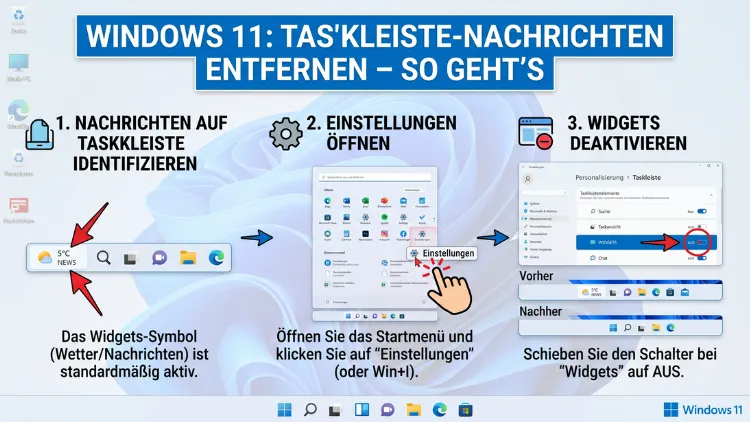 Windows 11: Taskleiste-Nachrichten entfernen – So geht’s