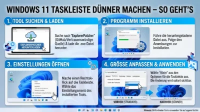 Windows 11 Taskleiste dünner machen – So geht’s