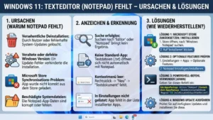Windows 11: Texteditor (Notepad) fehlt – Ursachen & Lösungen