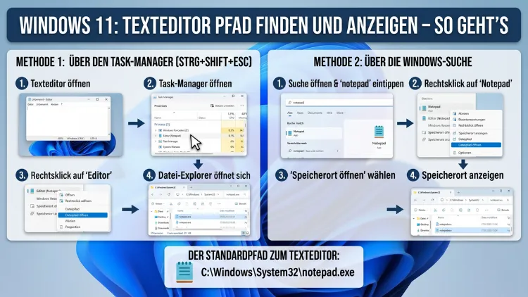 Windows 11: Texteditor Pfad finden und anzeigen – So geht’s
