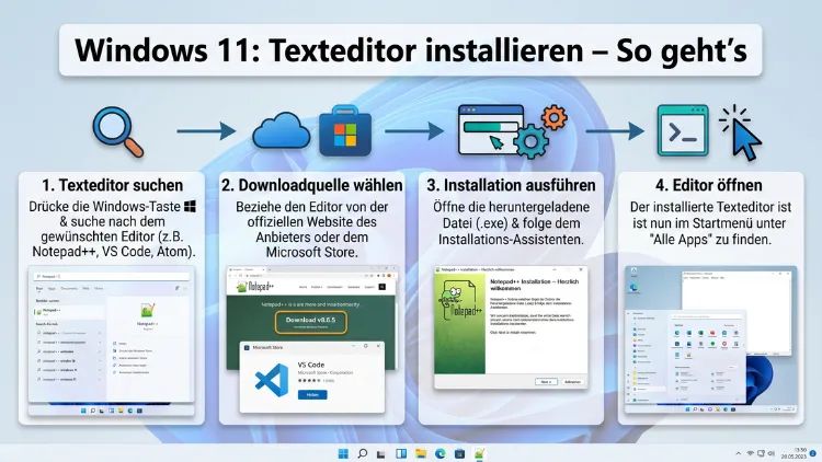 Windows 11: Texteditor installieren – So geht’s