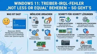 Windows 11: Treiber-IRQL-Fehler „NOT LESS OR EQUAL“ beheben – So geht’s