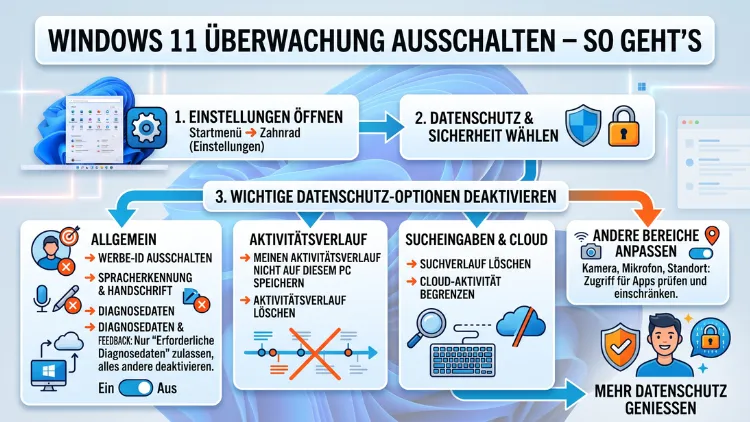 Windows 11 Überwachung ausschalten – So geht’s
