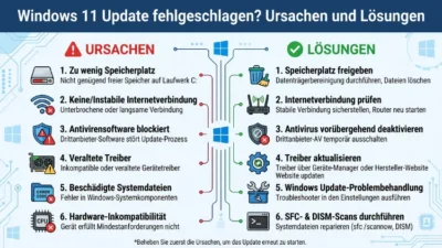 Windows 11 Update fehlgeschlagen? Ursachen und Lösungen
