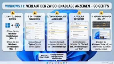 Windows 11: Verlauf der Zwischenablage anzeigen – So geht’s