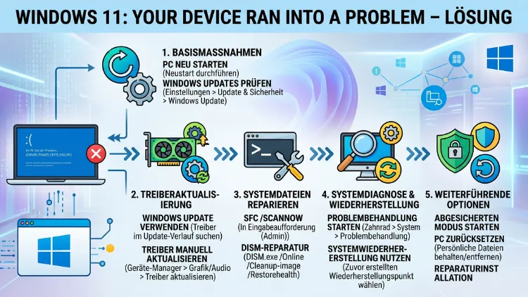 Windows 11: Your device ran into a problem – Lösung