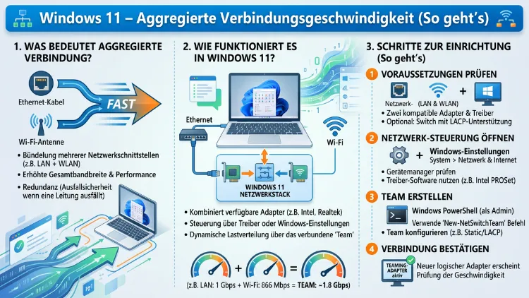 Windows 11 aggregierte Verbindungsgeschwindigkeit – So geht’s