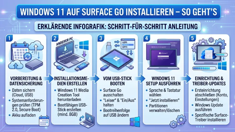Windows 11 auf Surface Go installieren – So geht’s