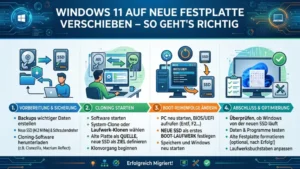 Windows 11 auf neue Festplatte verschieben – So geht’s richtig
